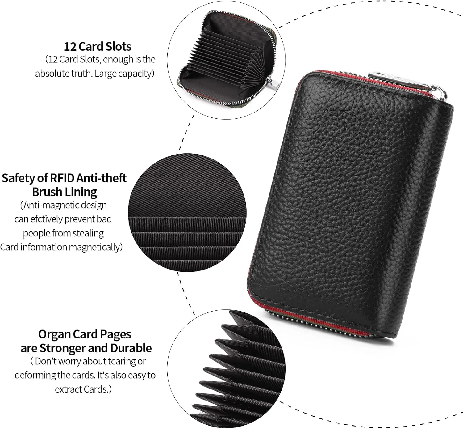 SENDEFN Leather Wallet Women RFID Blocking Small Wallet for Women Credit Card Holder Compact Wallets