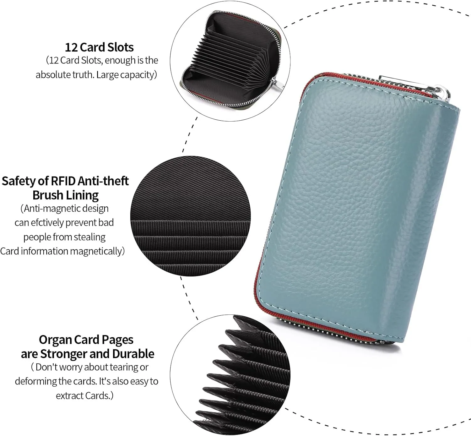 SENDEFN Leather Wallet Women RFID Blocking Small Wallet for Women Credit Card Holder Compact Wallets