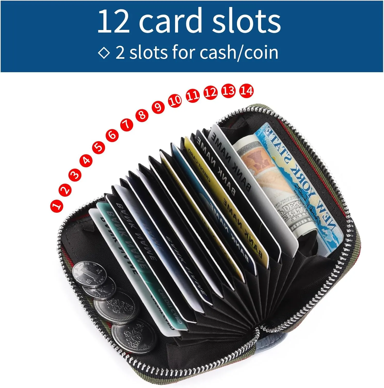 SENDEFN Leather Wallet Women RFID Blocking Small Wallet for Women Credit Card Holder Compact Wallets