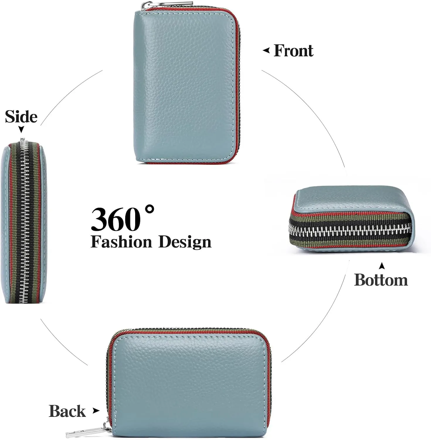 SENDEFN Leather Wallet Women RFID Blocking Small Wallet for Women Credit Card Holder Compact Wallets