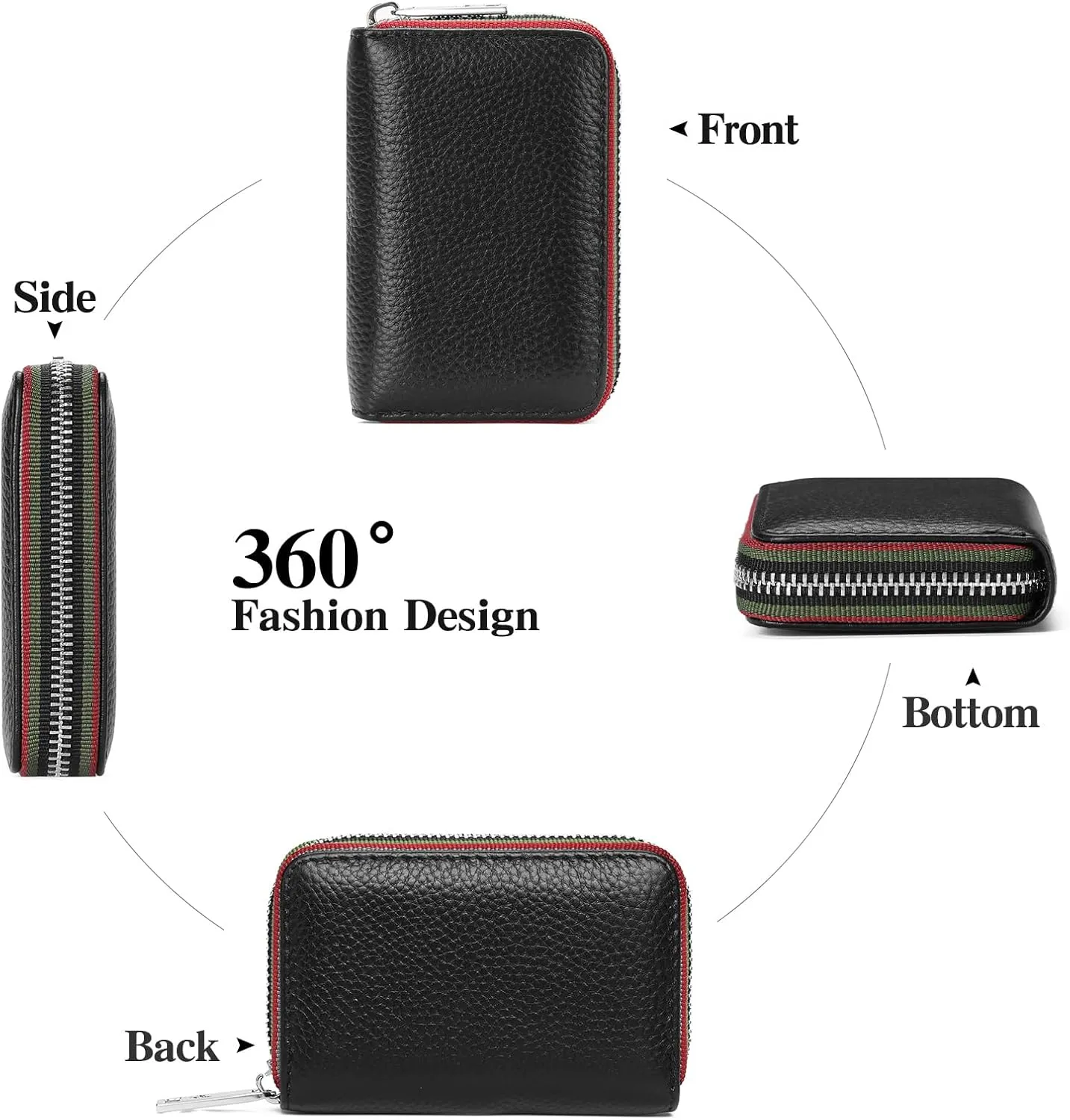 SENDEFN Leather Wallet Women RFID Blocking Small Wallet for Women Credit Card Holder Compact Wallets