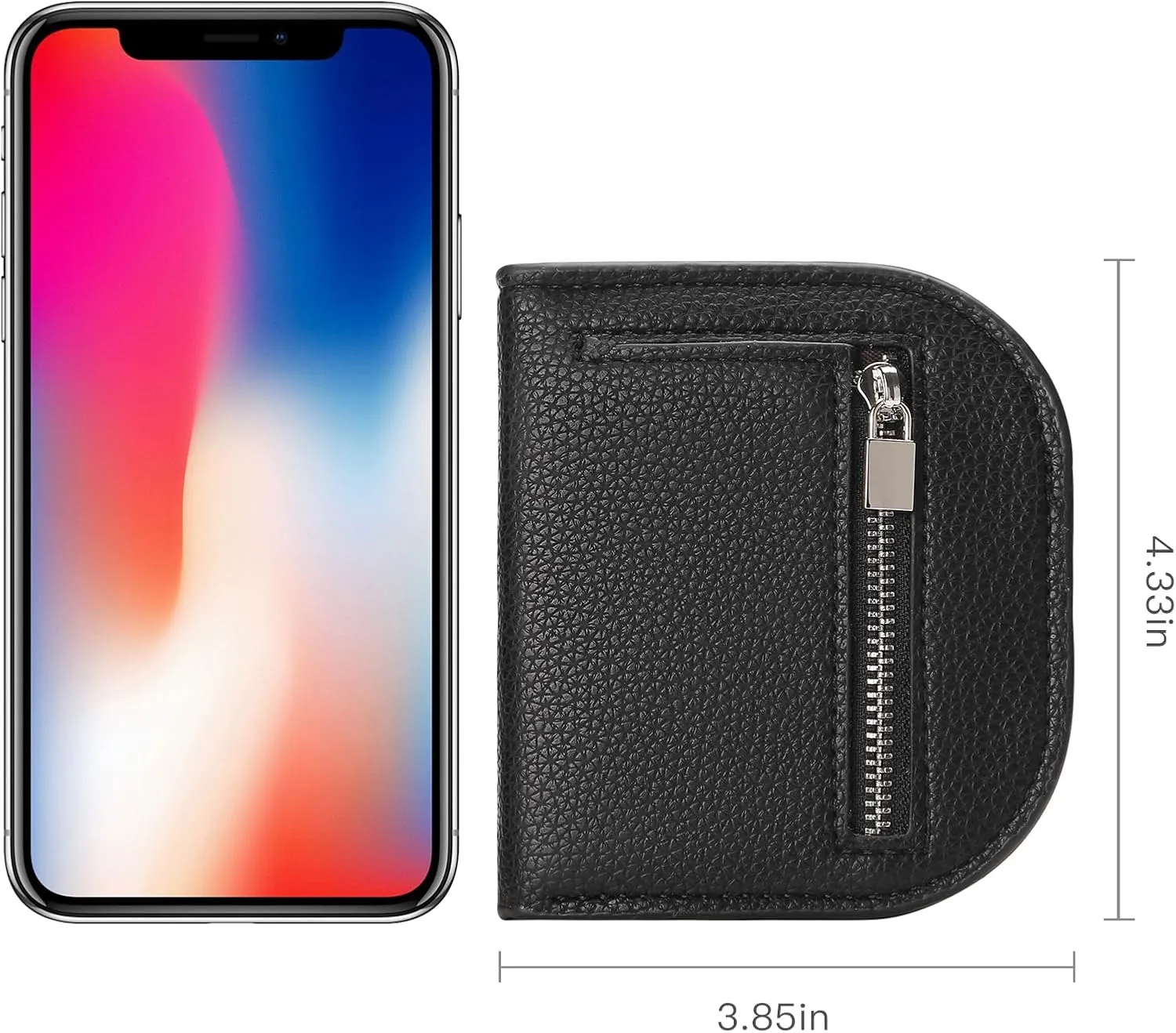 SENDEFN Small Wallet for Women RFID Blocking Card Holder Slim Bifold Compact Wallets With Zipper Coin Pocket Black