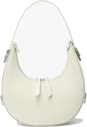 Shoulder Bag Women's Crescent Moon Bag - Stylish Semi-Circular Shoulder Handbag for Everyday Use(White)