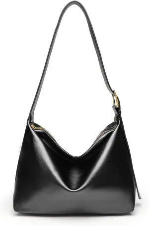 Shoulder Purses for Women, Stylish Crossbody Handbag Soft Hobo Bag Trendy Vegan Leather Slouchy Tote Clutch with Zipper