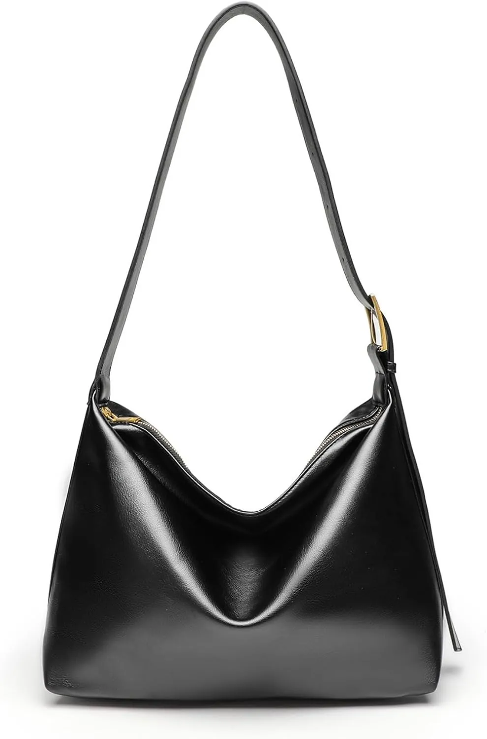 Shoulder Purses for Women, Stylish Crossbody Handbag Soft Hobo Bag Trendy Vegan Leather Slouchy Tote Clutch with Zipper