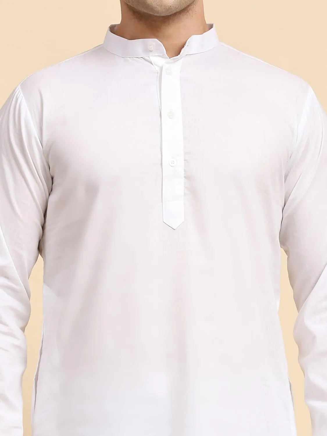SKAVIJ Men's Pure Cotton Solid Kurta Pajama Set Mandarin Collar Daily Wear Casual Yoga Dress