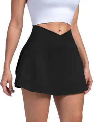 Skorts for Women with Pockets Womens Tennis Skirt with Shorts Underneath High Waisted Women's Skorts Plus Size