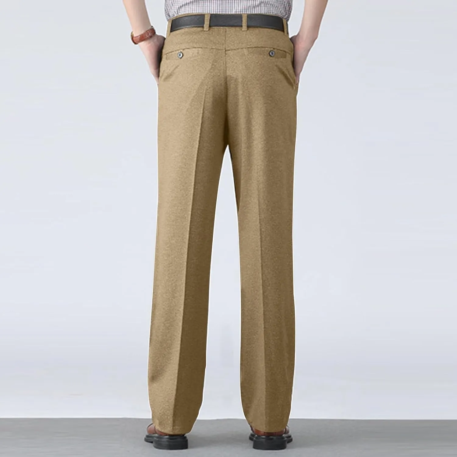 Slim Fit Dress Pants for Men Business Casual Straight Leg Work Pants with Pockets Flat Front Classic Office Pants