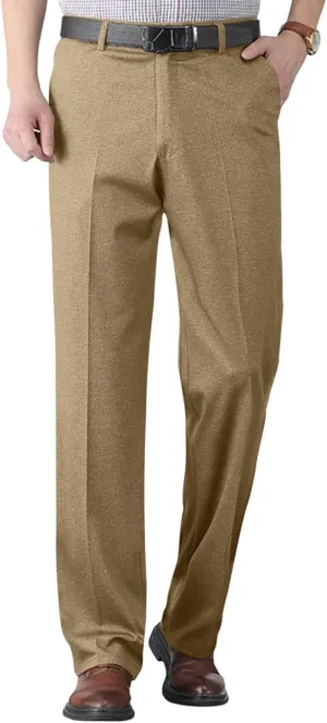 Slim Fit Dress Pants for Men Business Casual Straight Leg Work Pants with Pockets Flat Front Classic Office Pants