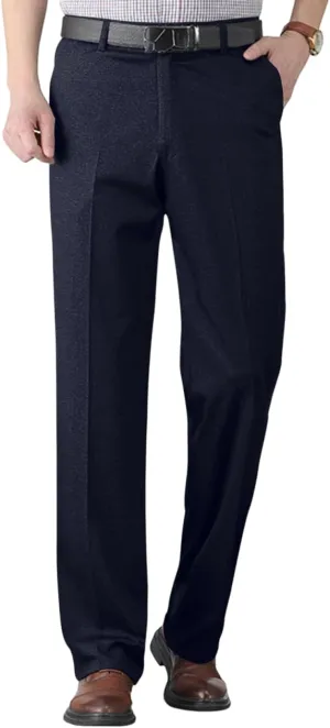 Slim Fit Dress Pants for Men Business Casual Straight Leg Work Pants with Pockets Flat Front Classic Office Pants