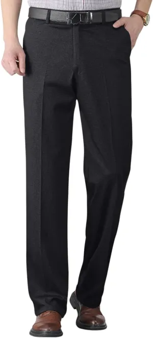 Slim Fit Dress Pants for Men Business Casual Straight Leg Work Pants with Pockets Flat Front Classic Office Pants