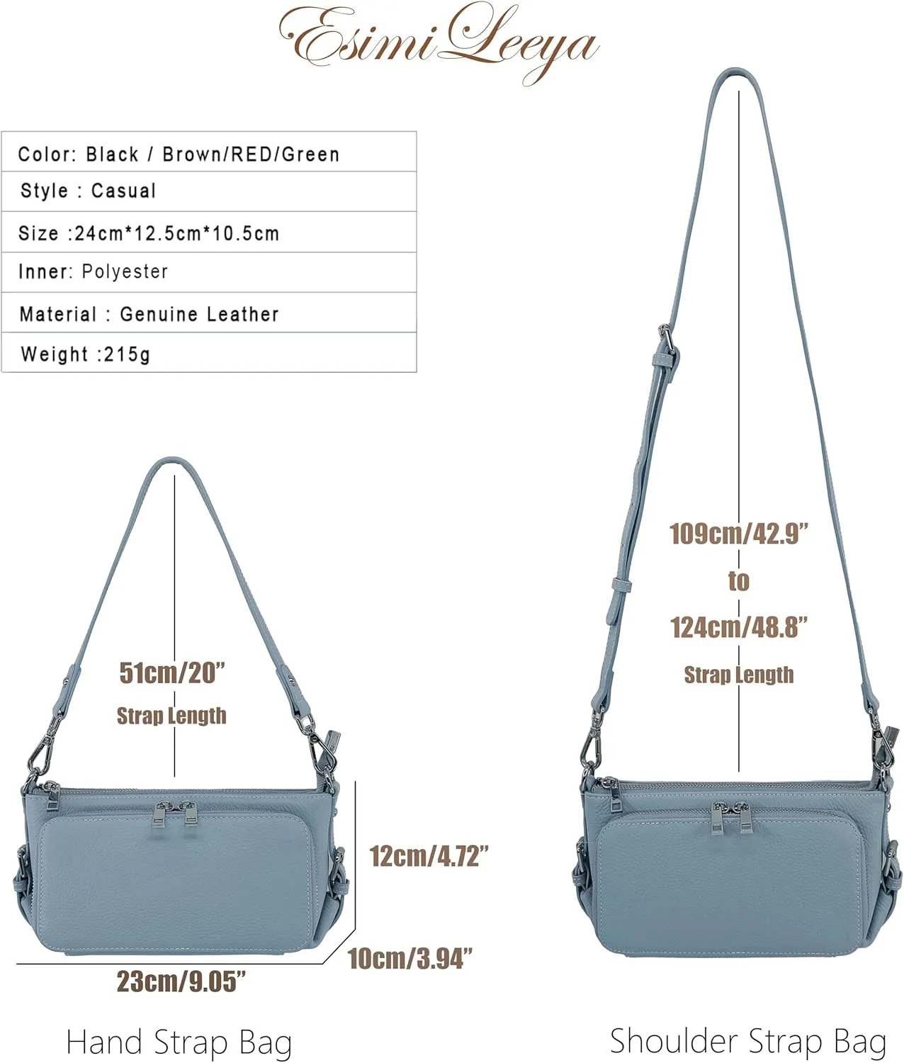 Small Compact Genuine Leather Crossbody Bag for Women Real Leather Purses for Women with Shoulder and Hand Strap
