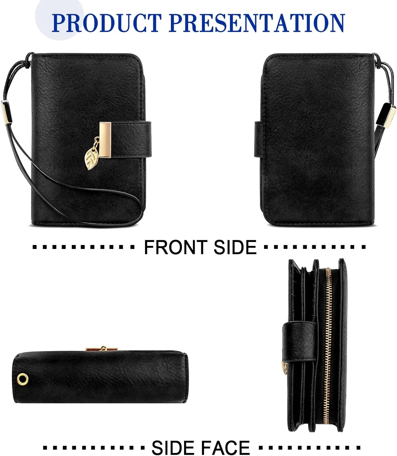 Small RFID Blocking Wallet for Women Leather Compact Bifold Wallet 18 Card Slots Ladies Wallets with Coin Pocket
