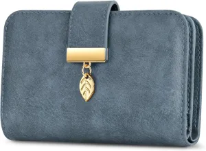 Small RFID Blocking Wallet for Women Leather Compact Bifold Wallet 18 Card Slots Ladies Wallets with Coin Pocket