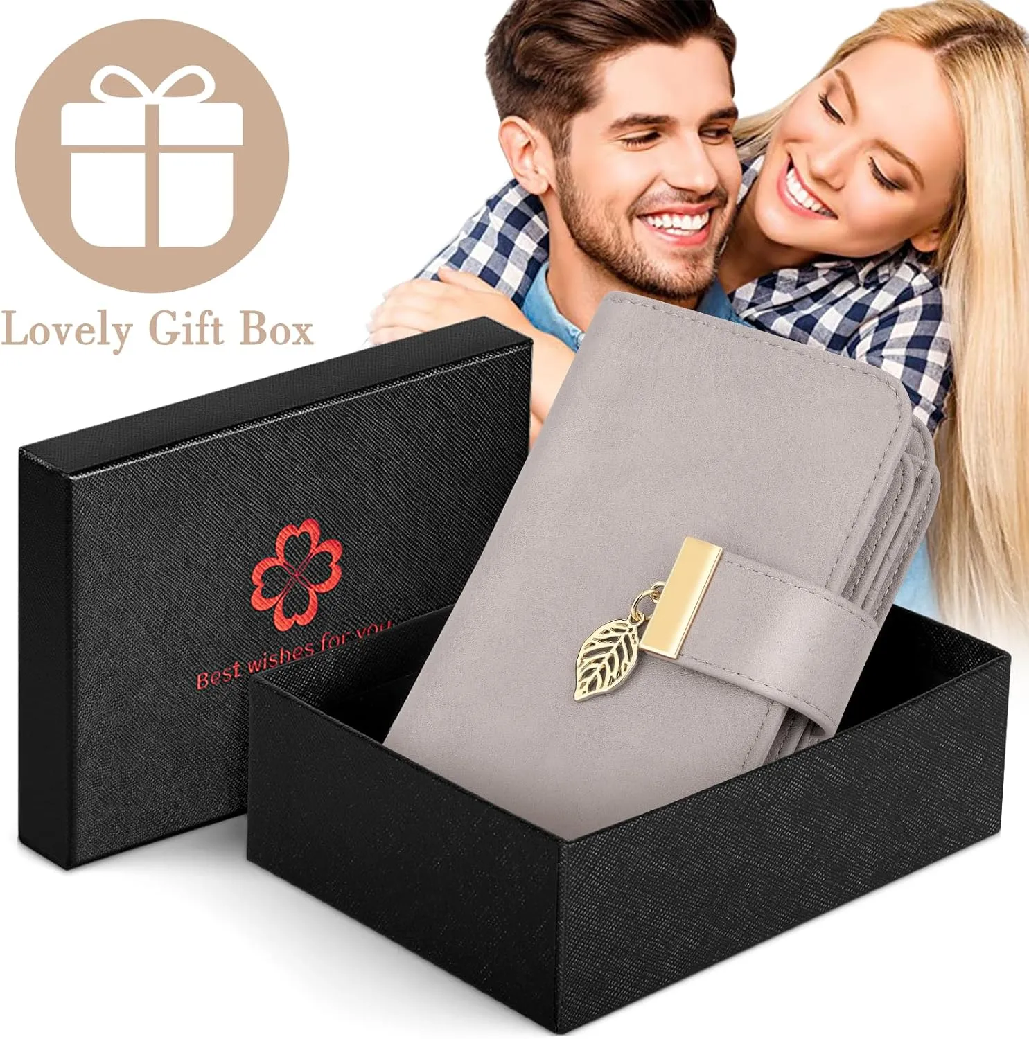 Small RFID Blocking Wallet for Women Leather Compact Bifold Wallet 18 Card Slots Ladies Wallets with Coin Pocket