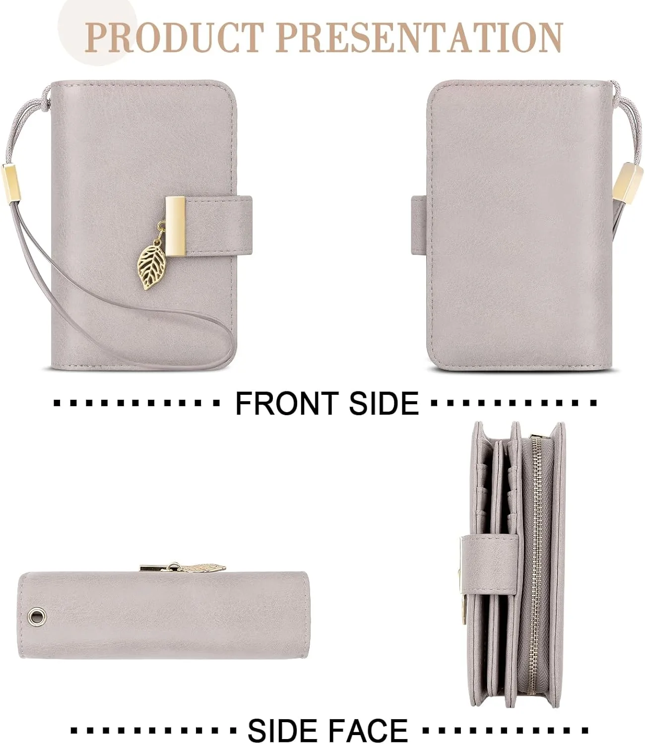 Small RFID Blocking Wallet for Women Leather Compact Bifold Wallet 18 Card Slots Ladies Wallets with Coin Pocket
