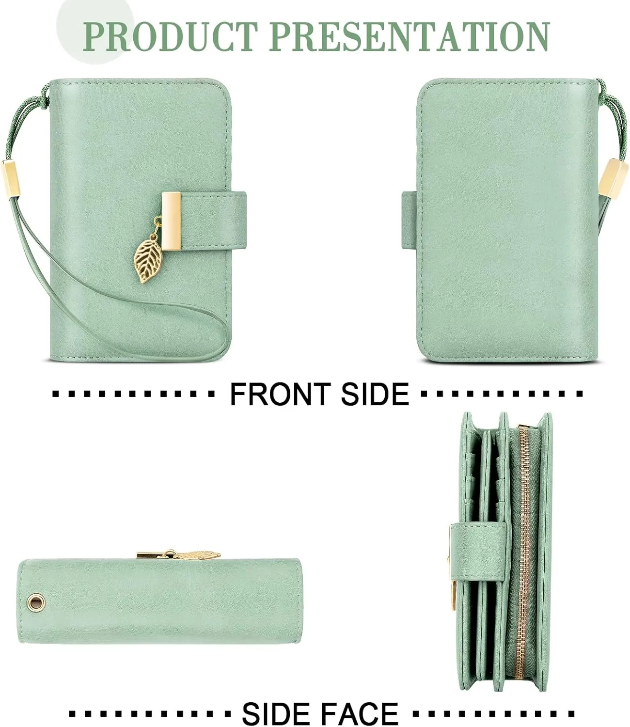 Small RFID Blocking Wallet for Women Leather Compact Bifold Wallet 18 Card Slots Ladies Wallets with Coin Pocket
