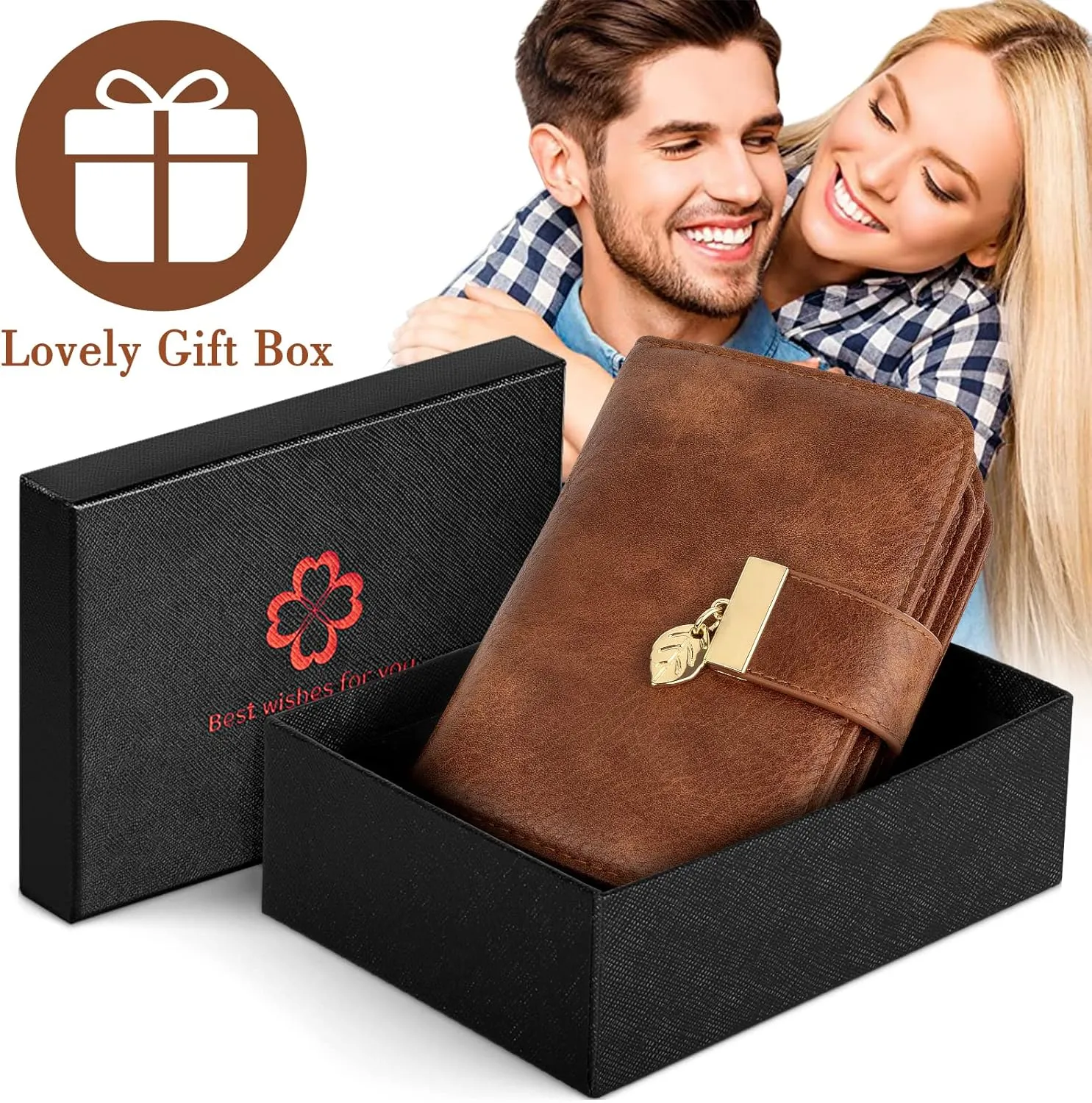 Small RFID Blocking Wallet for Women Leather Compact Bifold Wallet 18 Card Slots Ladies Wallets with Coin Pocket