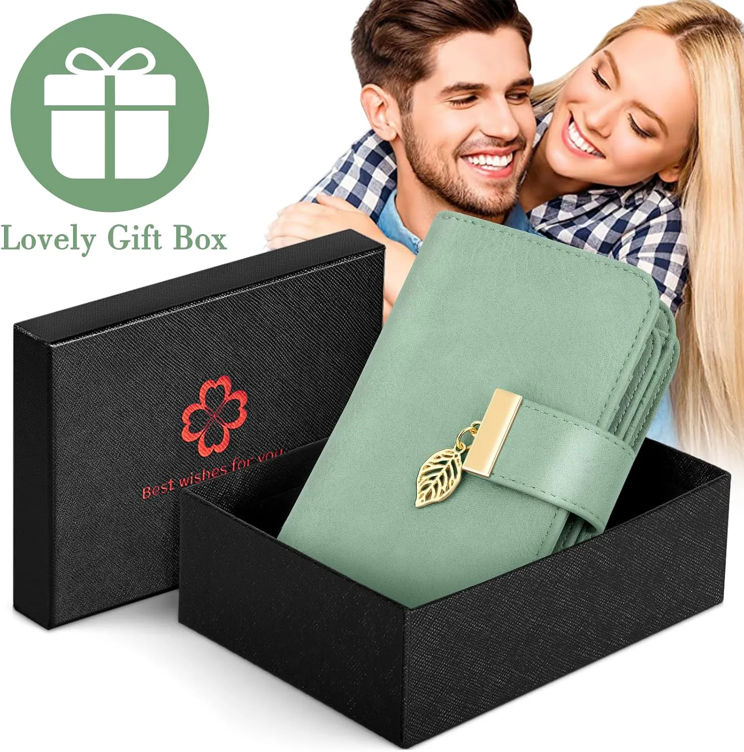 Small RFID Blocking Wallet for Women Leather Compact Bifold Wallet 18 Card Slots Ladies Wallets with Coin Pocket