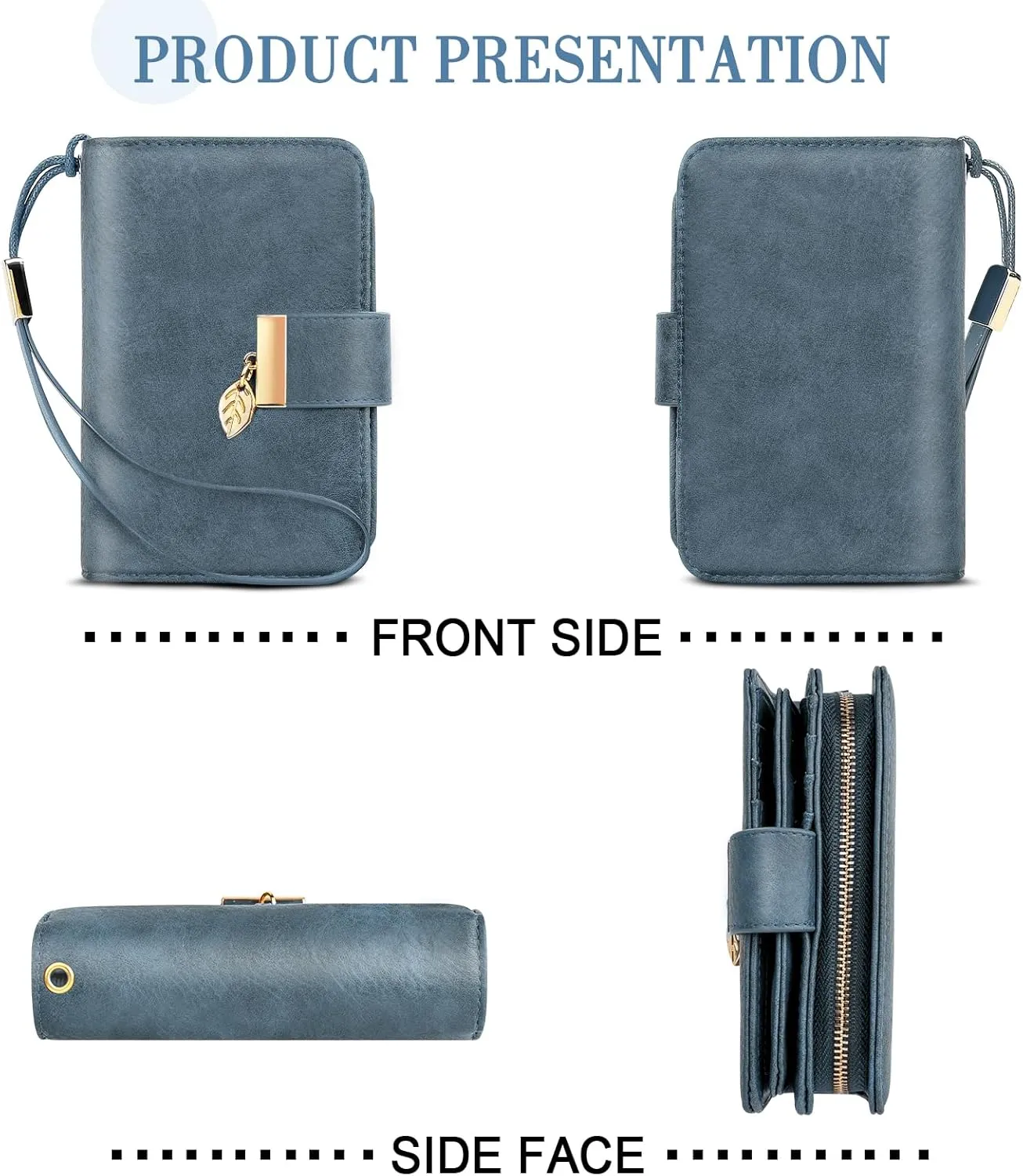 Small RFID Blocking Wallet for Women Leather Compact Bifold Wallet 18 Card Slots Ladies Wallets with Coin Pocket