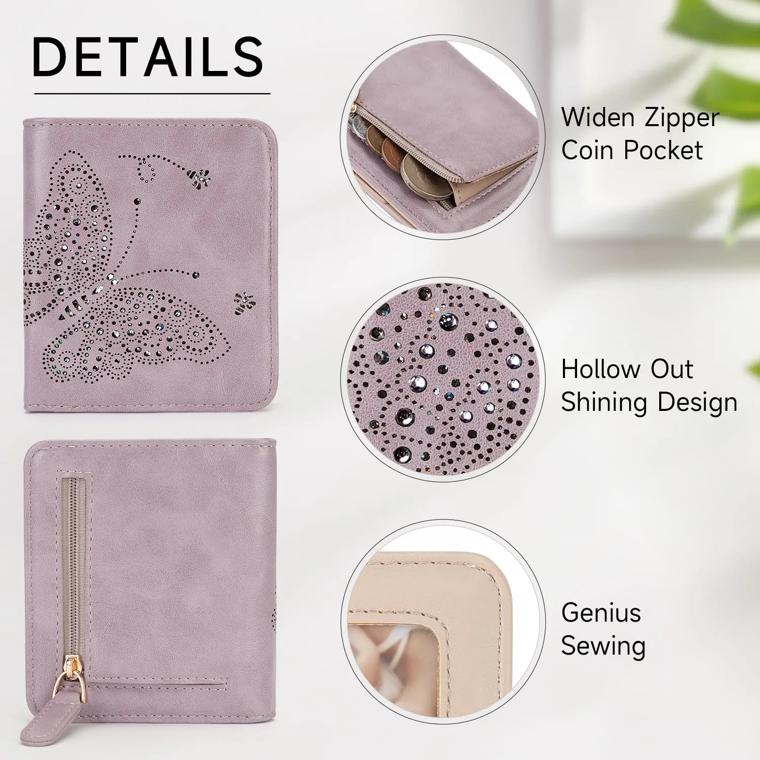 Small RFID Wallet Women Ultra Thin Slim Womens Wallet Mini Compact Bifold Pocket Ladies Wallets for Women PURPLE