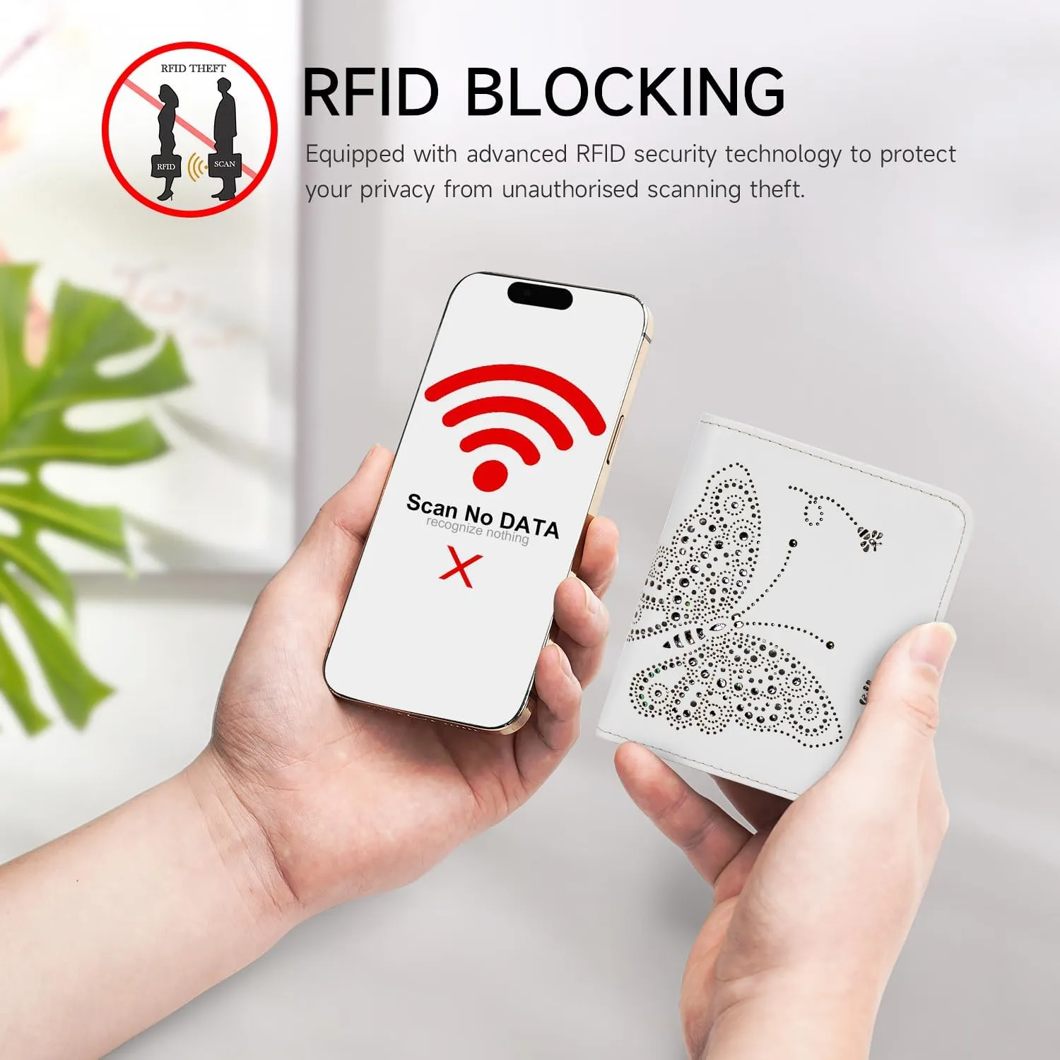 Small RFID Wallet Women Ultra Thin Slim Womens Wallet Mini Compact Bifold Pocket Ladies Wallets for Women WHITE