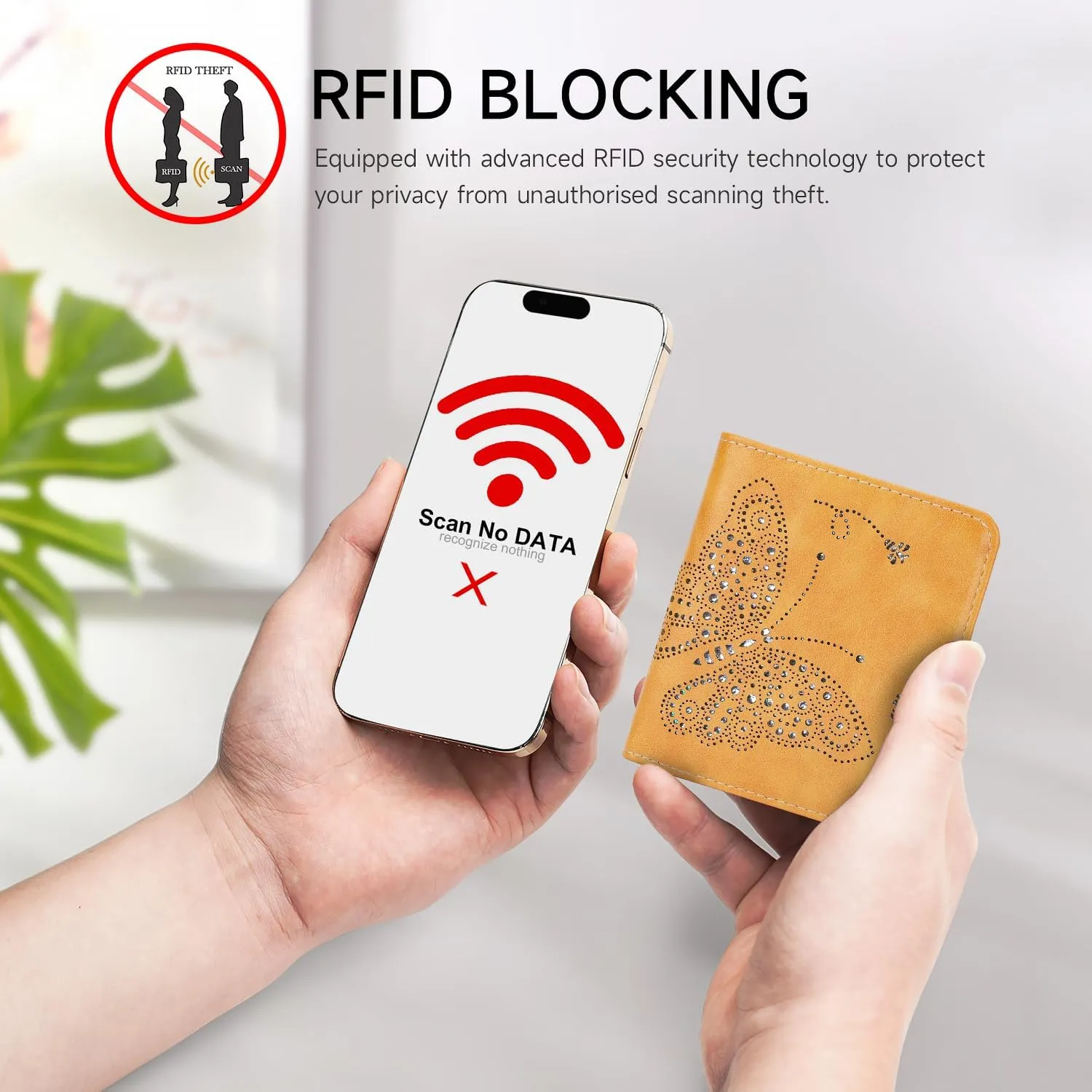 Small RFID Wallet Women Ultra Thin Slim Womens Wallet Mini Compact Bifold Pocket Ladies Wallets for Women YELLOW