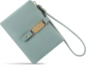 Small Women Wallet RFID Blocking Leather Bifold Compact Card Holder Ladies Purse with Zipper Coin Pocket