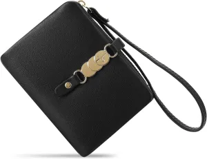 Small Women Wallet RFID Blocking Leather Bifold Compact Card Holder Ladies Purse with Zipper Coin Pocket