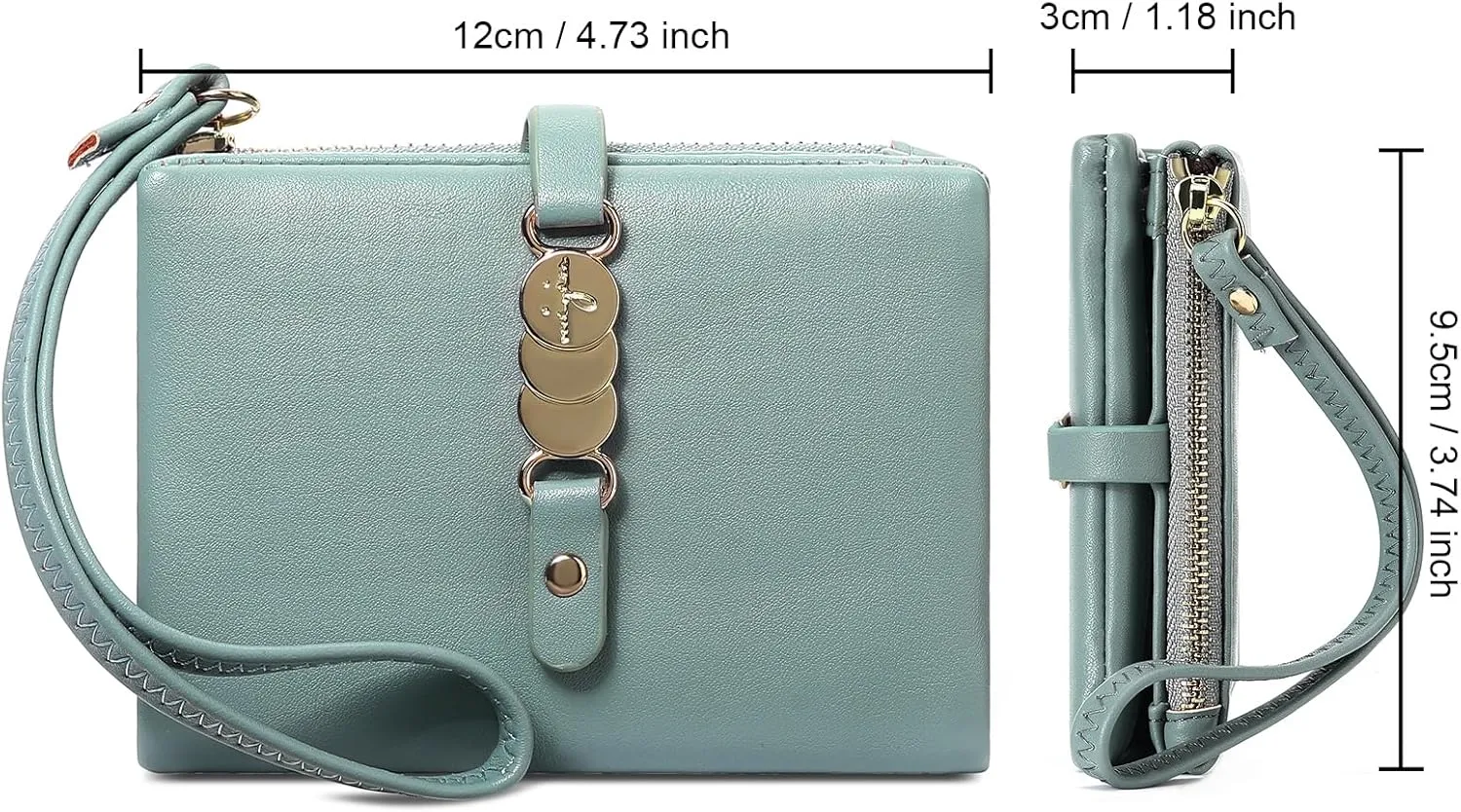 Small Women Wallet RFID Blocking Leather Bifold Compact Card Holder Ladies Purse with Zipper Coin Pocket