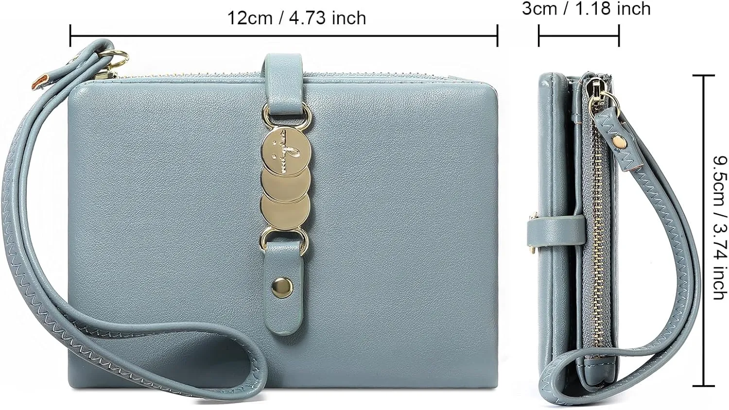 Small Women Wallet RFID Blocking Leather Bifold Compact Card Holder Ladies Purse with Zipper Coin Pocket