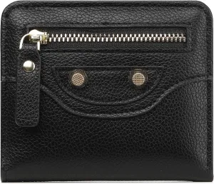 Small Womens Wallet Leather RFID Blocking Mini Compact Bifold Pocket Pocket Wallet Ladies Card Holder with Zipper Coin Pocket