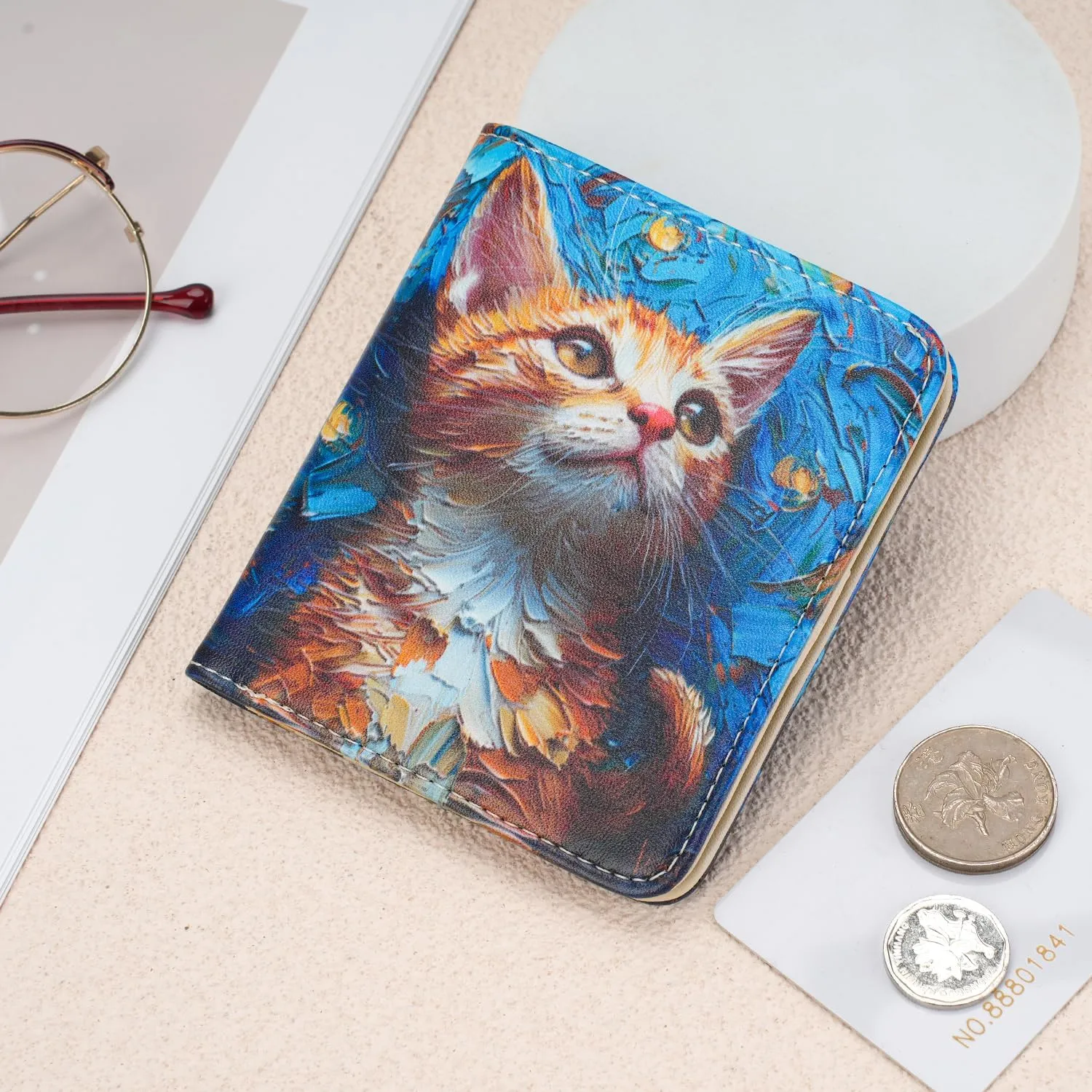 Small Womens Wallet Mini Compact Bifold Pocket Wallet Ladies RFID Blocking Slim Wallet for Women with ID Window