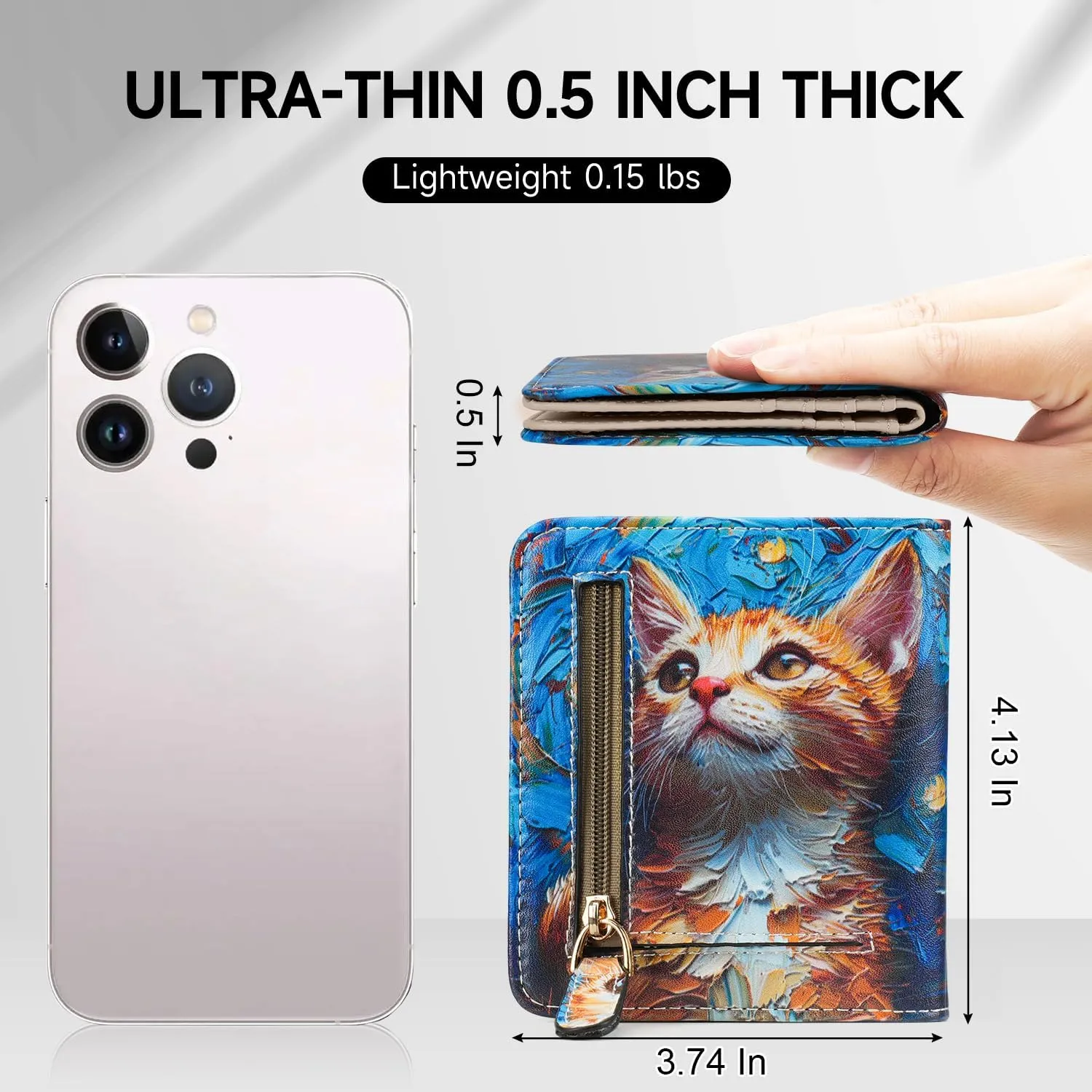 Small Womens Wallet Mini Compact Bifold Pocket Wallet Ladies RFID Blocking Slim Wallet for Women with ID Window