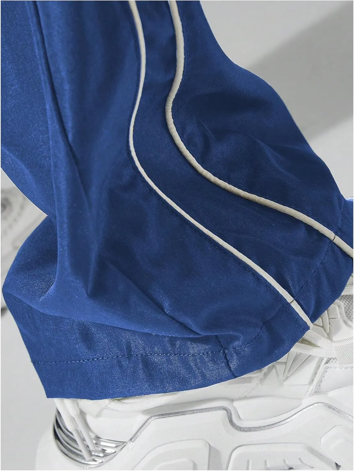 SOLY HUX Men's Parachute Pants Y2k Baggy Sweatpants Wide Leg Drawstring Waist Casual Pants Streetwear