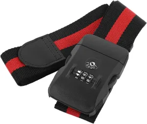 Sonew Travel Luggage Strap Cross Straps Adjustable Travel Packing Suitcase Bag Security Belt TSA Combination Lock(Black Red)
