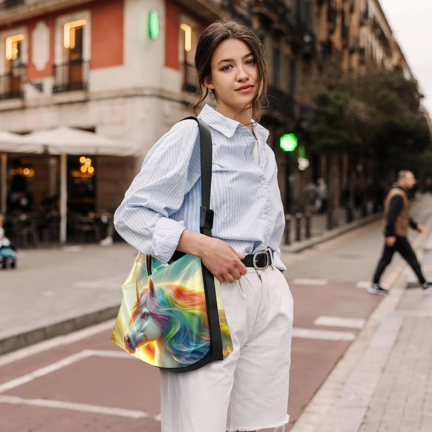 Stars in the Sky with Tree Shoulder Bag Leather, Leather Crossbody Shoulder Bag, Large Crossbody Bags Large Size