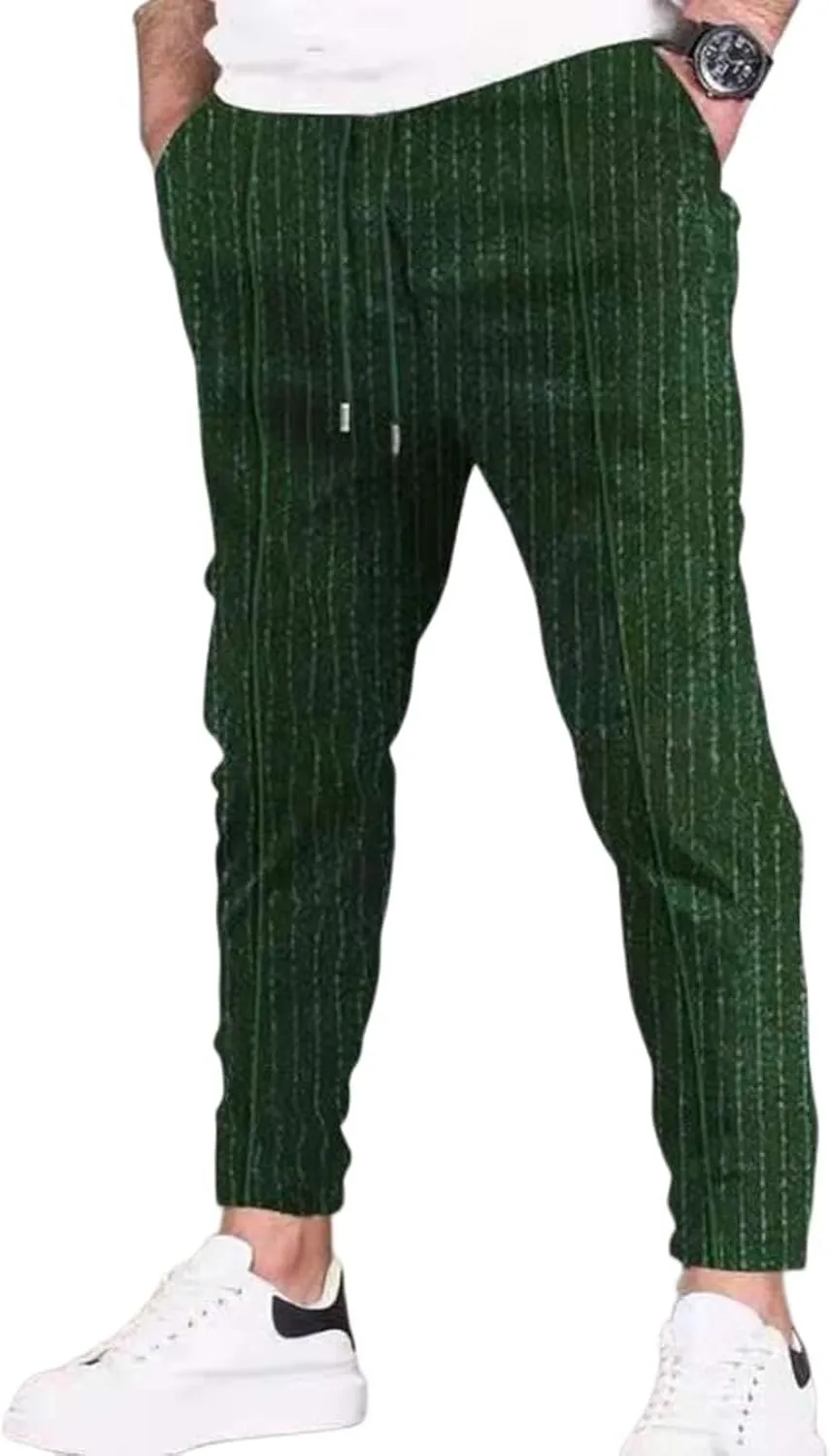 Striped Pants for Men - Mens Skinny Stretch Slim fit Chinos Golf Business Dress Casual Pants