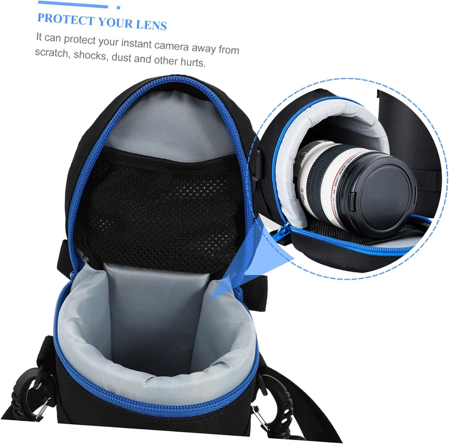 Sturdy Polyester Camera Bag Lens Bag Water Resistant Camera Lens Case Compact and Stylish Fit for Dslr Camera Random Color