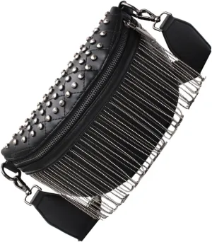 Stylish Chest Bag with Tassel and Rivet Design Lightweight Phone Storage Pouch for Shopping Traveling and Everyday Use Present for Moms