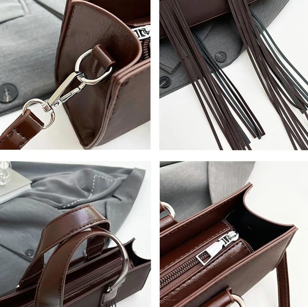 Stylish Crossbody Bags for Women Vintage Handbags for Women 2025 Suede Bag with Tassel Shoulder Bag Satchel Purse 2025 Trendy