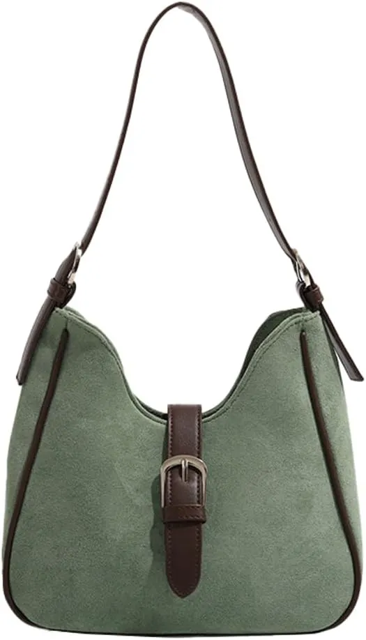 Stylish Hobo Bag Slouchy PU Leather Underarm Bag Vintage Frosted Tote Bag Shoulder Handbag Large Purse for Women Girls