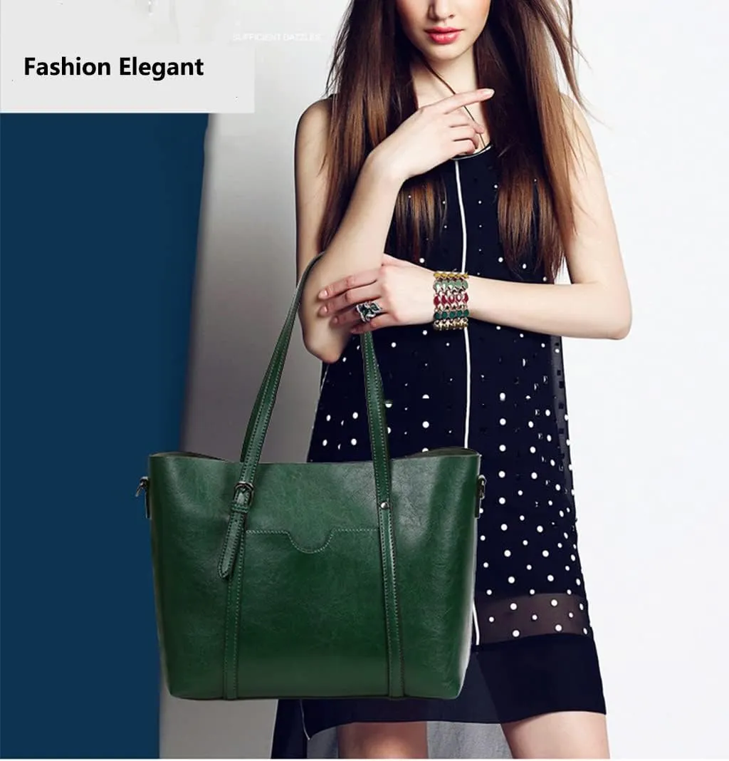 Stylish Large Leather Crossbody Tote Bag for Women - Fashionable Top Handle Shoulder Purse with Zipper (Grey)