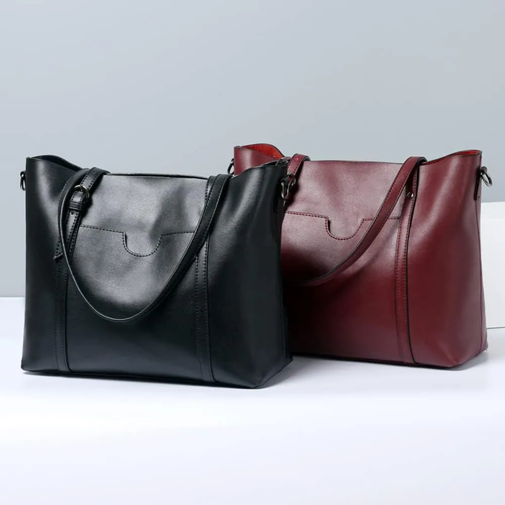 Stylish Large Leather Crossbody Tote Bag for Women - Fashionable Top Handle Shoulder Purse with Zipper (Grey)