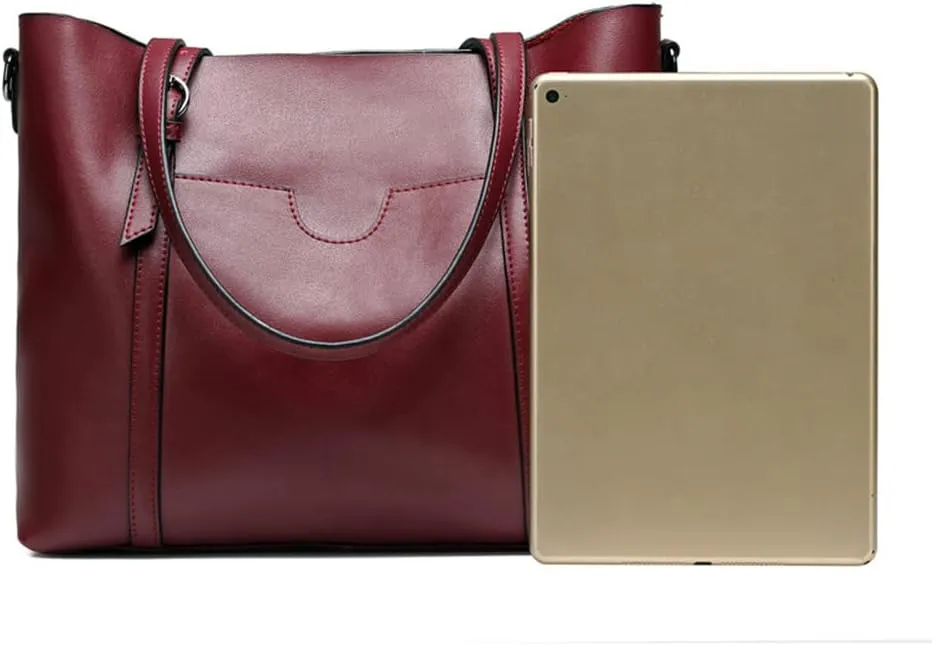 Stylish Large Leather Crossbody Tote Bag for Women - Fashionable Top Handle Shoulder Purse with Zipper (Grey)