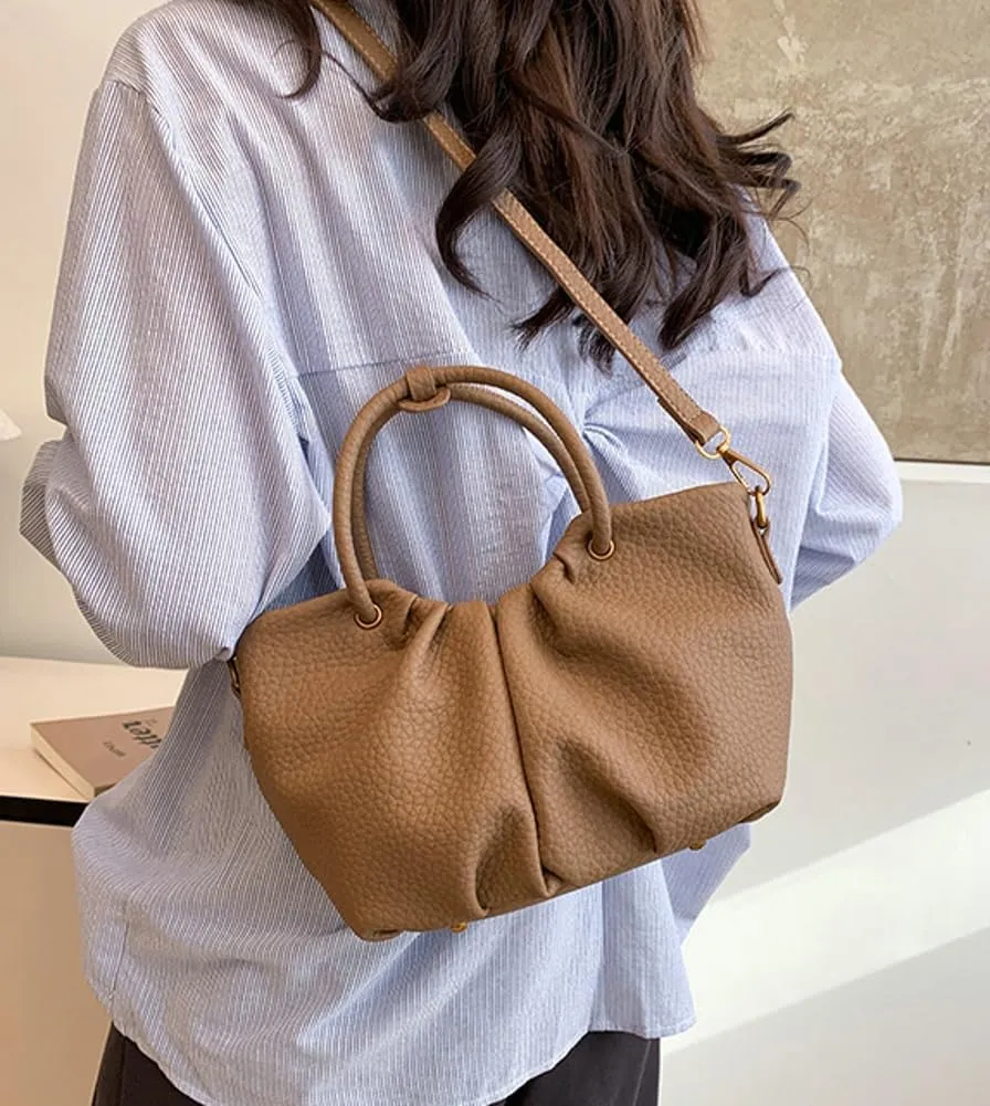 Stylish Senior Bucket Bag Simple Texture Cross Body Bag for Women PU Leather Handbag for Outdoor Trendy 2025