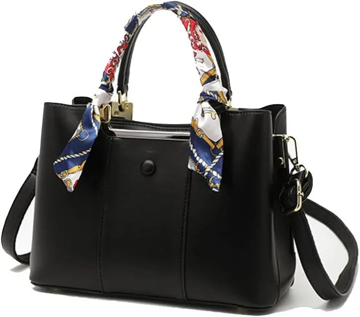 Stylish Women Leather Satchel - Large Crossbody Handbag & Tote Shoulder Bag in Red
