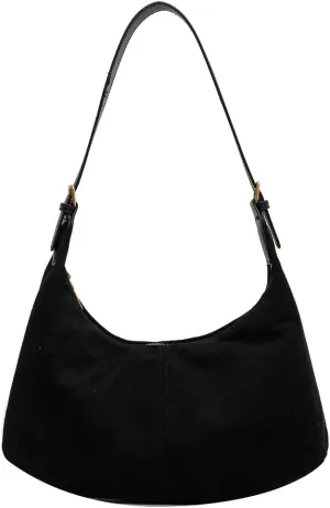 Suede Shoulder Bag Crescent Suede Purse for Women Brown Suede Handbags 2024 Fall Purse Stylish Suede Crossbody Bag