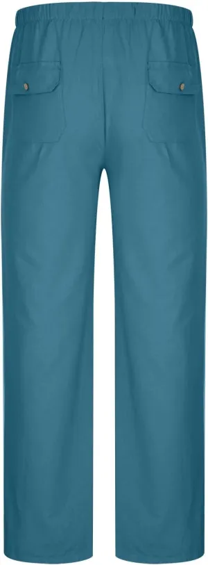 Sweatpants for Men 2024 Trendy Cotton Linen Casual Pants Straight Wide Leg Sweatpants Elastic Waist Drawstring Trouser