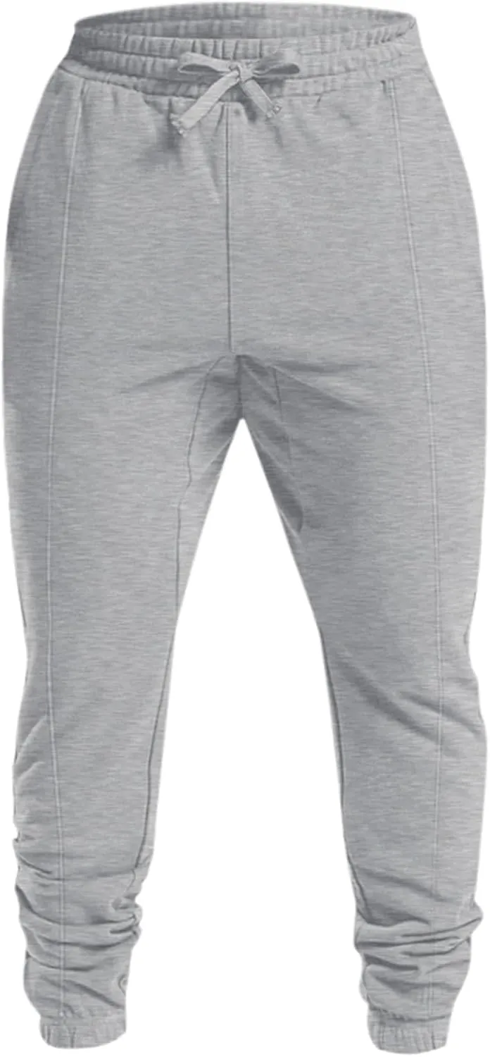 Sweatpants for Men Baggy Big and Tall Knitted Tapered Joggers Plus Size Lightweight Workout Jogging Athletic Trousers